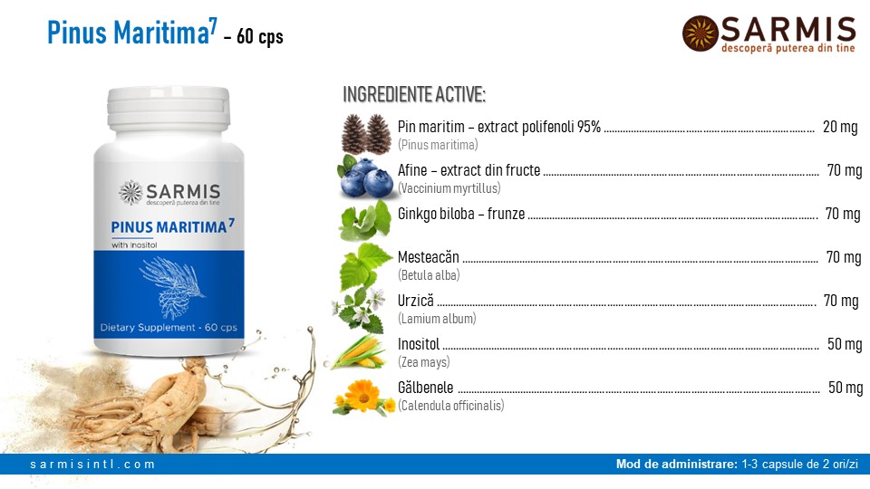 Supliment alimentar Pinus Maritima 7 , pentru imbunatatirea sistemului imunitar , 60 capsule vegane 6 Supliment alimentar Pinus Maritima 7 , pentru imbunatatirea sistemului imunitar , 60 capsule vegane