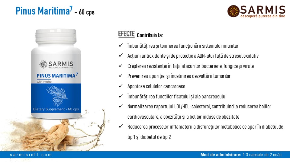 Supliment alimentar Pinus Maritima 7 , pentru imbunatatirea sistemului imunitar , 60 capsule vegane 5 Supliment alimentar Pinus Maritima 7 , pentru imbunatatirea sistemului imunitar , 60 capsule vegane