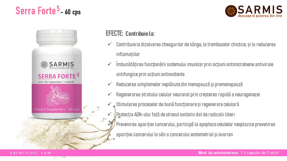 Supliment alimentar Serra Forte5, pentru durere de orice tip, 60 capsule 2 Supliment alimentar Serra Forte5, pentru durere de orice tip, 60 capsule