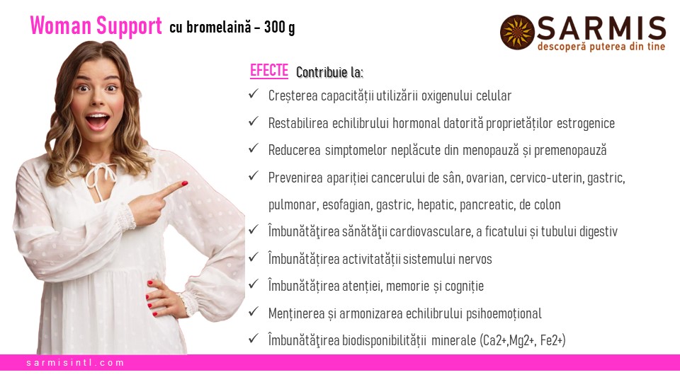Supliment alimentar pulbere Woman Support, pentru restabilirea echilibrului hormonal, 300g 12 Supliment alimentar pulbere Woman Support, pentru restabilirea echilibrului hormonal, 300g