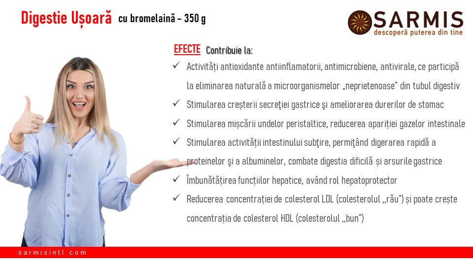 Supliment alimentar pulbere Digestie Usoara cu Bromelaina, 300g 6 Supliment alimentar pulbere Digestie Usoara cu Bromelaina, 300g