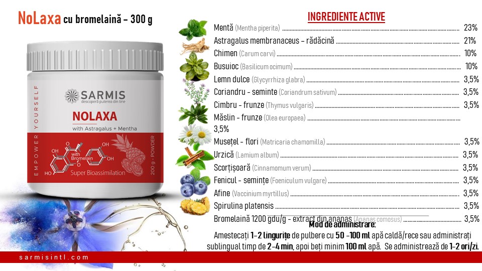 Supliment alimentar pulbere Nolaxa, pentru stimularea sistemului imunitar, 300g 5 Supliment alimentar pulbere Nolaxa, pentru stimularea sistemului imunitar, 300g