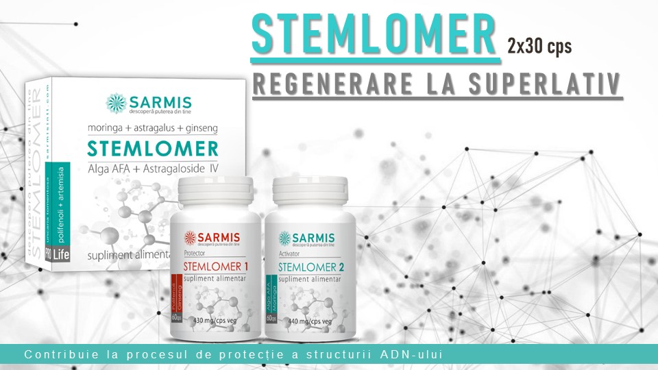 Supliment alimentar Stemlomer, pentru regenerarea organismului, 2x30 capsule 9 Supliment alimentar Stemlomer, pentru regenerarea organismului, 2x30 capsule