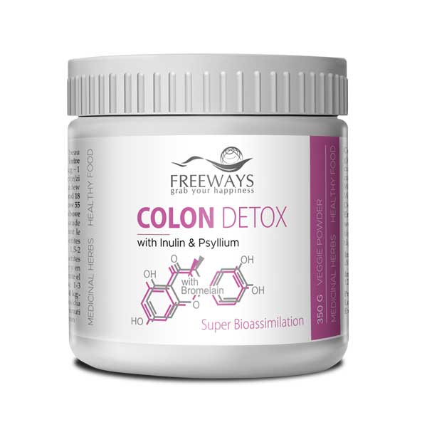 colon-detox-freeways.jpg Supliment alimentar pulbere Colon Detox cu Bromelaina, pentru detoxifierea colonului, 300g