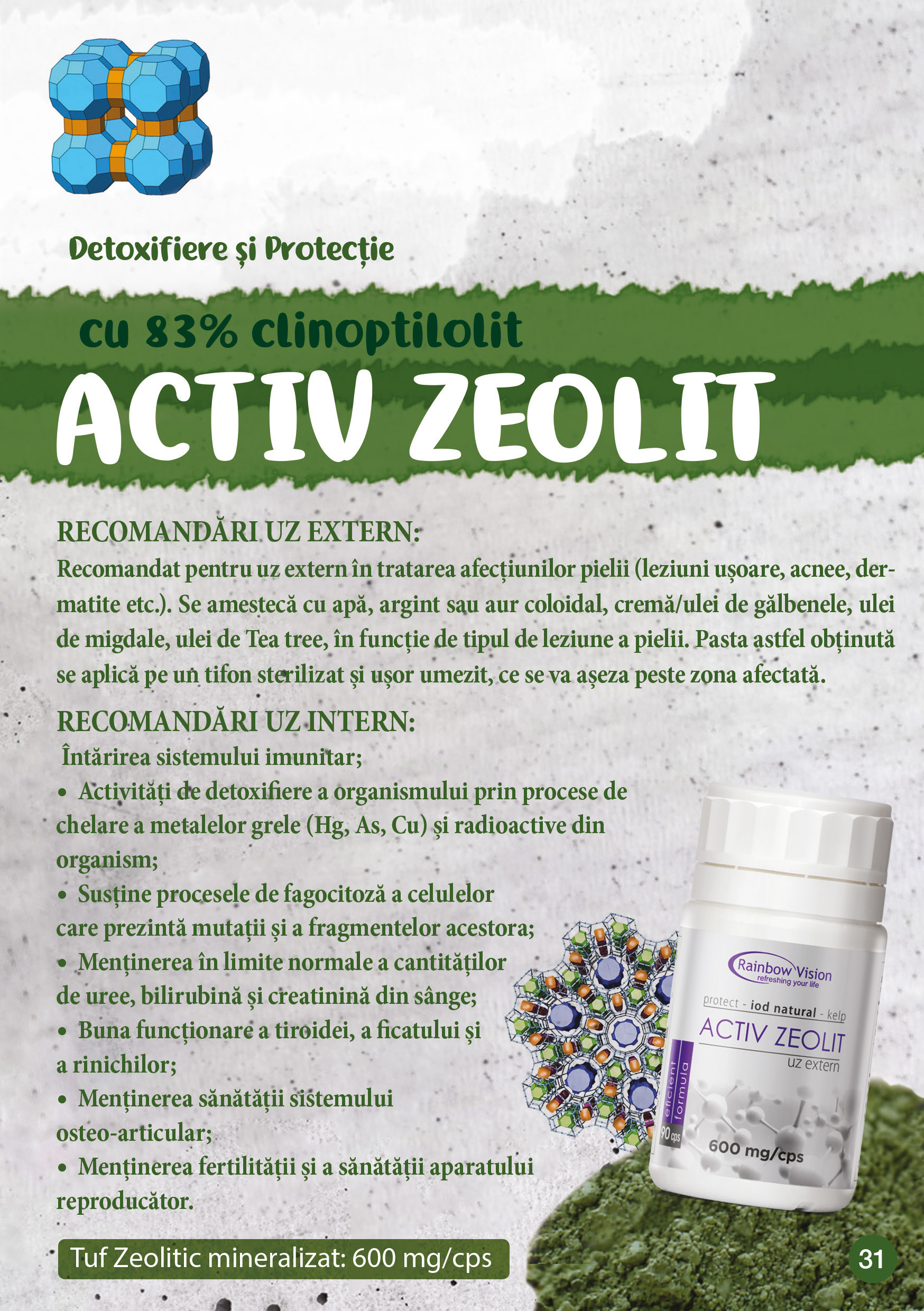 Supliment alimentar Activ Protect Zeolit cu Iod, pentru uz extern in afectiunile pielii, 90 capsule 9 Supliment alimentar Activ Protect Zeolit cu Iod, pentru uz extern in afectiunile pielii, 90 capsule