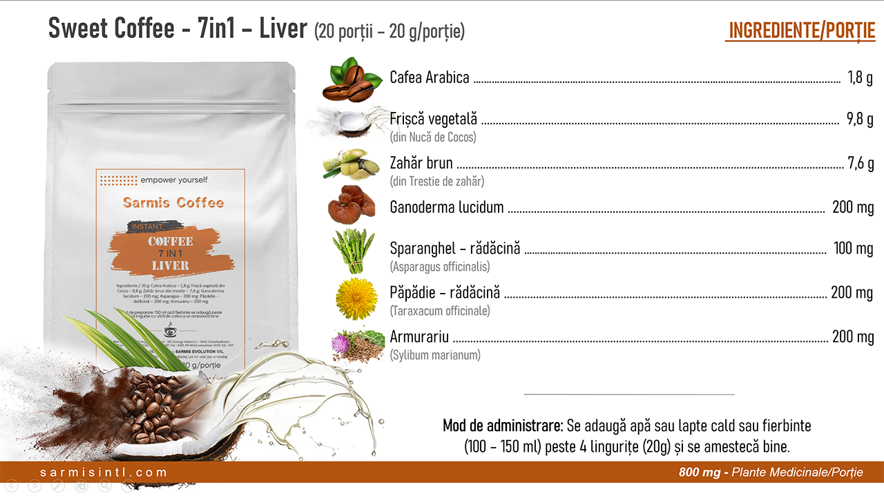 Cafea arabica, instant, 7in1, Liver, 20 de portii, 400g 5 Cafea arabica, instant, 7in1, Liver, 20 de portii, 400g