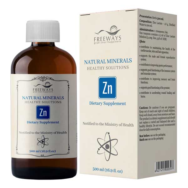 zinc-freeways.jpg Zinc Lichid, formula lichida bogata in zinc, pentru imbunatatirea memoriei (500 ml)