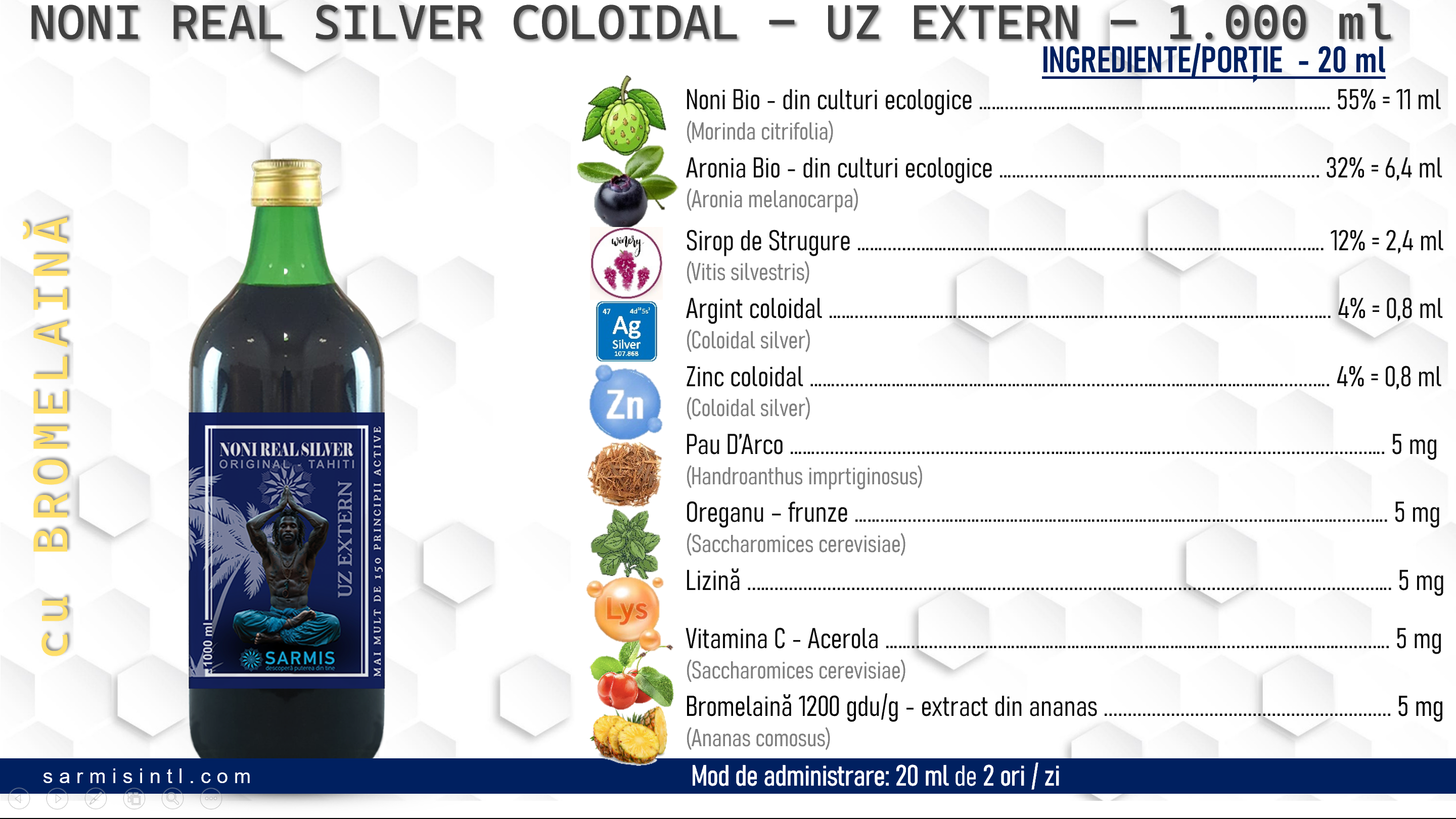 Suc de noni Real Silver, original Tahiti, 1 litru 5 Suc de noni Real Silver, original Tahiti, 1 litru